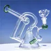 Fashion Colorful Glass Bongs Recycler Dab Rig Thick Beaker Bong Smoking Hookah 14mm Joint with Bowl Glass Bong Cheap Glass Water Bongs