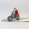 Biglietti d'auguri di carta 3D pop-up di buon Natale Cartone animato Natale Babbo Natale Felice anno nuovo Carta Forniture per feste festive