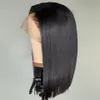 Perruques Naturel Lace Front simulation cheveux humains perruques noir court Bob perruque résistant à la chaleur fibre droite Bob synthétique dentelle avant perruques pour