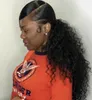 140g 10 "-24" Máquina Feita Remy Cabelo Envoltório Mágico Em Torno de Rabo De Cavalo Peruca Clip Em Extensões Do Cabelo Humano 100% Rabo de Cavalo Afro Crespo Encaracolado