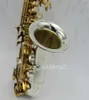 Nova Chegada Saxofone Soprano Latão Niquelado Corpo Laca Chave de Ouro B Instrumentos de Música Sax plana Com Bocal