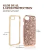 Luxe Bling Sparkly TPU + PC Schokbestendig Chrome Bumper Bescherm Case voor iPhone 11 / Samsung S10 / S10Plus / S10Lite / A10E / A20 / A30 / A50 / Note10 / Note10p