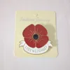 Forniture festive del partito "per la permanenza" Dimentichiamo "Smalto Rosso Poppy Brooch Pin Badge Golden Flower Brooches Pins Remembrance Day Regalo
