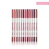 Menow 12pcs مجموعة محترفة Lip Lip Lip Pencil مقاومة للماء الشفة الخشبية محيط القلم Matte Lip Lip Tattoo Pen P124