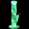 GLOW I Dark Silicone Bongs 10quot Unbreakble Cool Pattern Alien Skull Flag Wax Concentrate Dry Herbs Tobacco Smoking Water5957875