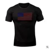 T-shirt apertado dos homens da aptidão T-shirt da bandeira americana New Designe Verão Vestuário Ginásios Homme Camiseta Tops Homens Crossfit da aptidão Tees