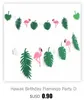 Hawaiian Party Decorations 15 unids / set Con Flamingo Garlands Palm Leaves Cake Topper Para Playa Verano Tropical Suministros para fiestas