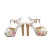 Классические сандалии Lady Summer 2019 Дизайнерская обувь Peep Toe Сандалии Металлическая пряжка Кожаные сексуальные женские туфли на высоком каблуке 11,5 см большого размера