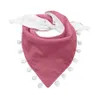 Tassel Pom Pom Bib Baby Solid Color Noworodki Dziewczyny Burp Bandana Bawełna Miękki Toddler Trójkąt Szalik Niemowlę Ślina Ręcznik OOA8026