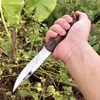 Survival Gerades Messer D2 Hochglanzpolierte Drop-Point-Klinge Full Tang G10-Griff Feststehende Messer mit Lederscheide