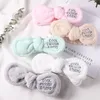 2 pièces/lot noué lapin oreille lavage visage maquillage cheveux bandeau hiver Simple en peluche bandeau cheveux accessoires