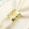 Wedding Napkin Rings Hollow Floral Pearl Napkin Holders Napkin Buckle Holder Christening Bangle Party Decoration new