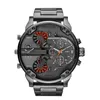 Relógios de grife masculinos com mostrador grande relógio casual de quartzo couro aço inoxidável pulseira relógio Montres Homme