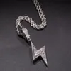 Collier pour hommes Sliver Gold Lightning Chain Zircon Iced Pendants Hip Hop Jewelry Rap Style Pendant Creative 6525278