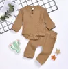 Baby Clothing Sets Infant Knitted Cotton Rompers Pants Suits Spring Autumn Solid Fashion Long Sleeve Jumpsuits Boy Girl Outfits 2Pcs CYP106