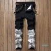 Wholesale-Men's Distressed Ripped Skinny Jeans Fashion Designer Slim Motorcycle Moto Biker Mens Denim Pants XM08