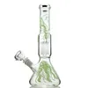 Narghilè unici Glow in the dark 11 Inch Oil Dab Rigs 6 bracci albero perc Tubi per acqua in vetro con tubo dritto Giunto femmina da 18 mm con ciotola diffusa Downstem