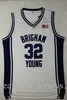 Maglie da uomo Brigham Young Cougars College Vintage Jimmer Fredette # 32 Shanghai Sharks Ed Magliette da basket