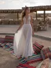 asaf dadush sexy spiaggia abiti da sposa scollo a V profondo pizzo backless boho abito da sposa abiti da sposa su misura