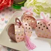 50 stks roze polka dot gunsten dozen bruids douche bruiloft verjaardag evenement zoete dozen verjaardag tafel decors levert