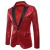 HEFLASHOR Mens Sequins Patchwork Suit Blazer Jacket 2019 Brand New Male Slim DJ Club Stage One Button Blazer Man Formal Wedding