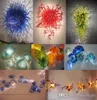 Modern Art Decor Blown Glass Wall Plates Well Design Home Decorative Borosilicate Murano Flower Glass Hanging Wall Plates