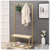 Door clothes rack Living Room Furniture simple floor clothing display racks multi-function storage shoe shelf iron household shoes changing stool