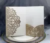 Ouro prata glitter corte a laser convite de bolso para casamento chá de panela noivado acessório de casamento em branco interno personalizado birt1540058