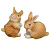 Tavşan Süs Bonsai Bahçe Süslemeleri Yosun Mikro Peyzaj Sahne Hayvan Model El Sanatları Reçine Bunny