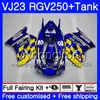 Body + Movistar Blue Tank لـ SUZUKI VJ21 RGV250 88 94 95 96 97 98 309HM.7 RGV-250 VJ23 VJ 22 RGV 250 1988 1994 1995 1995 1997 1998 Fairing