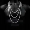 New Hip hop 5A cz tennis chain necklace Plated gold silver punk 5mm zircon paved long necklaces for women boy friend whole288y