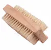Neue Nagelreinigungswerkzeuge doppelseitige Borsten PP-Nagelbürste Holzmassagebürste Nagelbürste Naturborsten-Reinigungsbürsten 6053