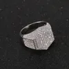 Новая мода HipHop Мужские Кольца с бриллиантами Top Quality Brand Design 18K позолоченный хип-хоп ювелирных изделий Ice Out кубического циркона