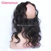 Glamorous 100% Original Fechamento de Cabelo Humano Onda do Corpo Virgem 360 Lace Frontal Fechamento 8-20inch 360 Fechos frontais para mulheres negras