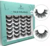 12 paires de faux cils de vison naturels longs épais doux cils outils de maquillage pour les yeux faits à la main avec des boîtes d'emballage