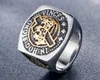 Royal Crown Princess Knights templar cross rings Retro Antique Stainless Steel Gold Masonic freemasonary rings with stars IN HOC SIGNO VINCESS