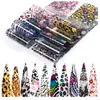 204cm 10PcsSet Leopard Nail Foil Set Paper Clear Flakes Foils Transfer Stickers Decals Nail Art DIY Design Decorations7096350