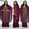 Vestidos Africanos para Mulheres Dashiki Diamante Roupas Africanas Bazin Broder Riche Sexy Slim Ruffle Manga Robe Vestido Longo