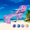 Tie dyeing Beach Lounge Chair Cover Microfiber bath towel Sunbath Lounger quick-drying Chair Covers Portable With Straps pockets