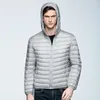 Chaqueta de plumón de pato blanco para hombre