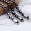 13mm Lourd Punk Vintage Mat Crâne Chaîne Collier Pour Hommes Femmes Or Argent Acier Inoxydable Brossé Viking Squelette Charme Vélo Biker Lien Collier Gothique Bijoux