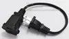 Adapterkabel, USA NEMA 1-15P 2pin Man till-Nema 1-15R Kvinnlig utlopp Saver Power Extension Cord Cable ca 0,3m / 2pcs