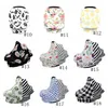 Baby Canopy Car Seat Cover 26styles INS Floral Stretchy Cotton Baby Nursing Cover Feeding Stroller Cover Infant Scarf Blanket GGA3496-1