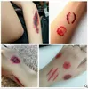 Falso de Halloween horrible cicatriz de la herida de la puntada rasguño tatuajes pegatinas mezclar estilos de agua a prueba de tatuajes Los tatuajes temporales del arte de cuerpo HA220