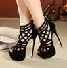 Summer Women Booties Sandals Peep Toe Hollow-out Stiletto High Heels 16cm Female Sandals Women Shoes Ladies Party Sandals size 35-40