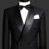 Męskie garnitury Czarny Tuxedos Wedding Wedding Tuxedos Lapel Slim Fit Orvegroom Formalny Zuży