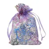 100 PCS Blanc Blue Rose Purple Mélangez Couleurs Coral Organza Bijoux Gift Sacs Sacs 4 tailles Sac à cordon Organza Candy Candy DIY Gift8813927