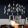 Modern Lamps Fashion Designer Black Gold Led Ceiling Art Deco Suspended Chandelier Light Lamp for Kitchen Living Room Loft Bedroom