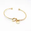 26 Letter Rose Gold Silver Gold Color Knoop Hart Bracelet Bangle Girl Fashion Sieraden Zink Alloy Ronde Hangketen Link Brace