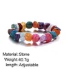 Kleurrijke natuursteen armbanden voor vrouwen mannen helende regenboog kralen yoga elasticiteit armband mode handgemaakte sieraden cadeau